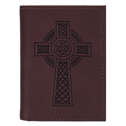[WT264] Wallet Leather Celtic Cross Burgundy Genuine Leather