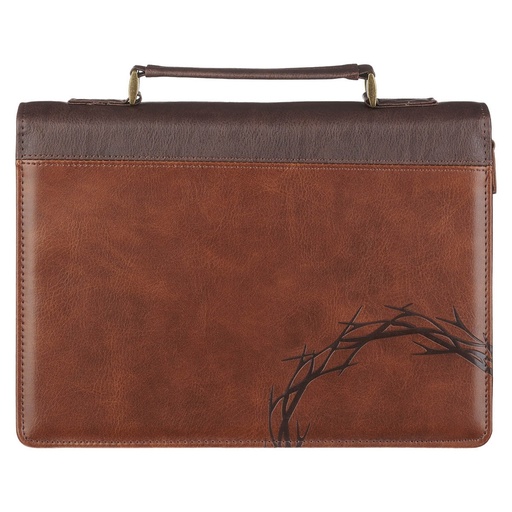 [BBL864] Bible Case Large Crown of Thorns Brown Isaiah 53:3
