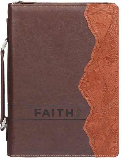[BBM865] Bible Case Medium Faith Burnt Chestnut Brown 