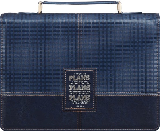 [BBM866] Bible Case Medium The Plans Modern Blue Grid
