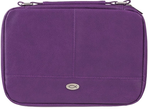 [BBM879] Bible Case Med Organiser Two-Fold Purple Faux Leather 