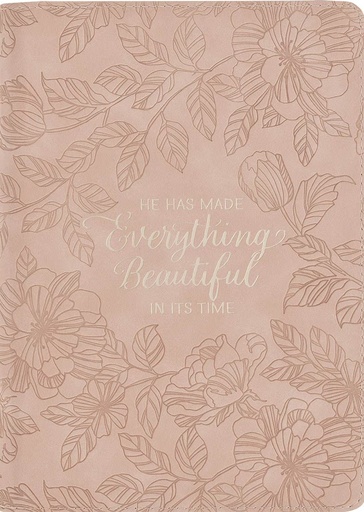 [JL929] Journal Everything Beautiful Blush Floral Zip Faux Leather 