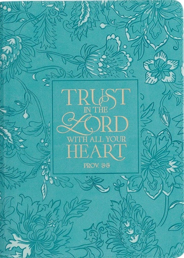 [JL932] Journal Trust In The Lord Teal Floral Faux Leather Zip