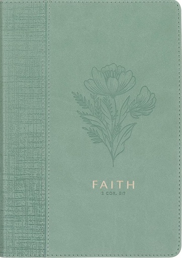 [JL924] Journal Faith Teal Floral Faux Leather Classic