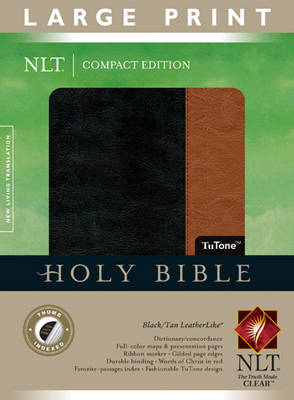 [9781414387680] NLT Large Print Compact TuTone Black/Tan Indexed