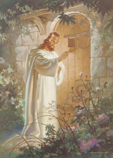 [T5720] VC: Sallman Print Hearts Door-Christ Is Near  (PK 25)