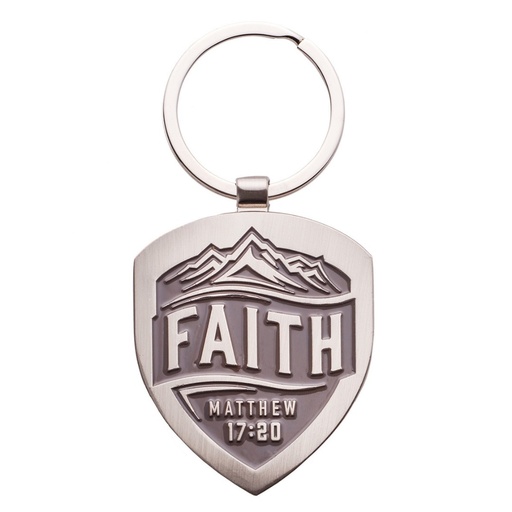 [KEP078] Keyring Faith Mountains Grey Metal