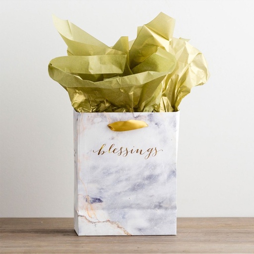 [71405] Gift Bag Treasured Blessings Marble Small