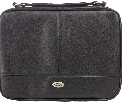 [BBST456] Bible Cover Black Organiser Fish Thinline