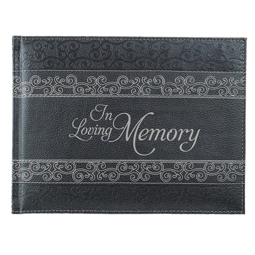 [GST32] Guest Book In Loving Memory Charcoal