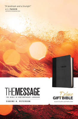 [9781631465802] Message Deluxe Gift Bible Black/Slate Leatherlike