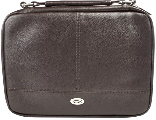 [BBST457] Bible Cover Brown Organiser Fish Thinline
