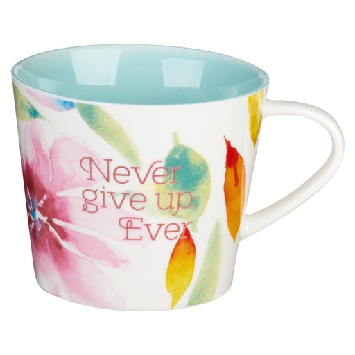 [HFMUG821] Mug Never Give Up Pink Daisies