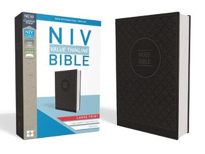 [9780310448518] NIV Value Thinline Bible Large Print Gray/Black I/L