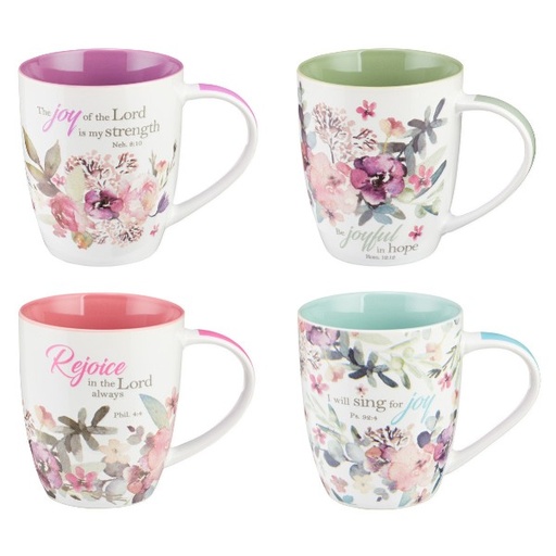 [MUGS14] Mug Set Rejoice Collection Floral 4/Set