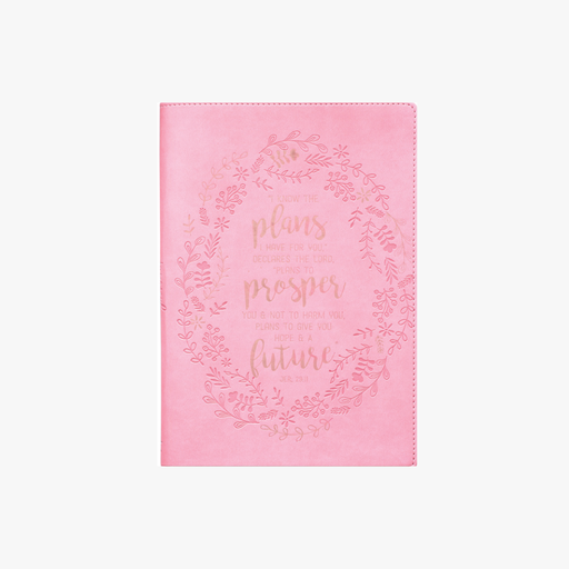 [JL251] Journal Plans Prosper Future Pale Pink Luxleather