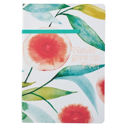 [HFJL617] Journal Never Give Up Orange Blossoms Flexcover