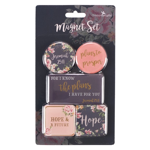 [MGS035] Magnet Set I Know the Plans Navy/Pink - Jer 29:11 (set of 5)
