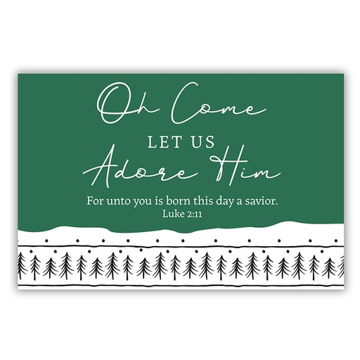 [L0763] PIO Oh Come Let Us Adore Him Green (Pk25)