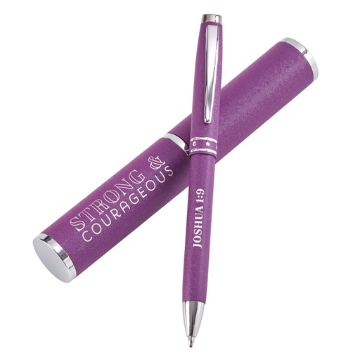 [PEN289] Pen & Case Purple Strong & Courageous