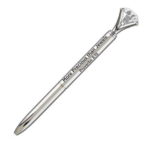 [D1052F] Gem Pen More Precious Than Jewels Silver