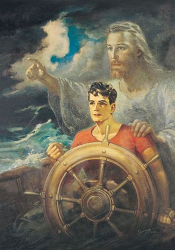 [T5725SINGLE] VC: Sallman Print Christ our Pilot (SINGLE)