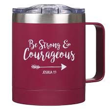 [SMUG194] Mug Camp Be Strong & Courageous Berry Stainless Steel