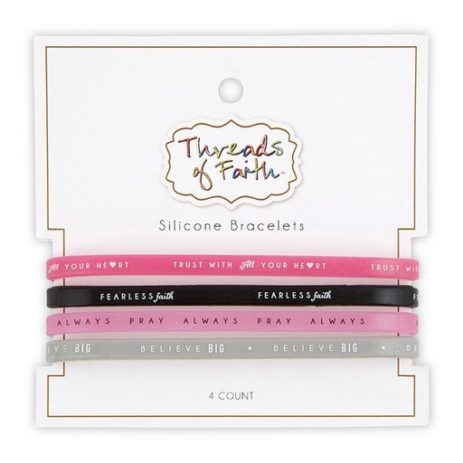 [F3339F] Bracelet Silicone Fearless 4Pack