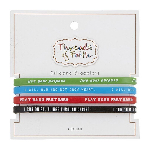 [F3340F] Bracelet Silicone Live Your Purpose 4Pack