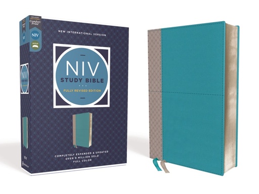 [9780310449034] NIV Study Bible Fully Revised Edition Teal/Gray I/L