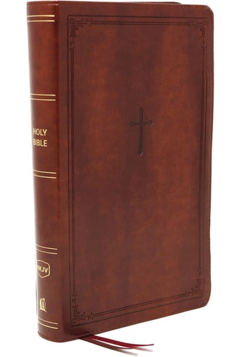 [9780785233398] NKJV End-Of-Verse Ref Bible Compact L/P Brown I/L