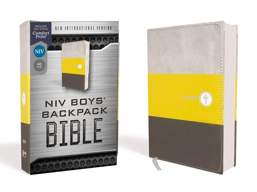 [9780310455004] NIV Compact Boys' Backpack Bible Yellow/Gray I/L