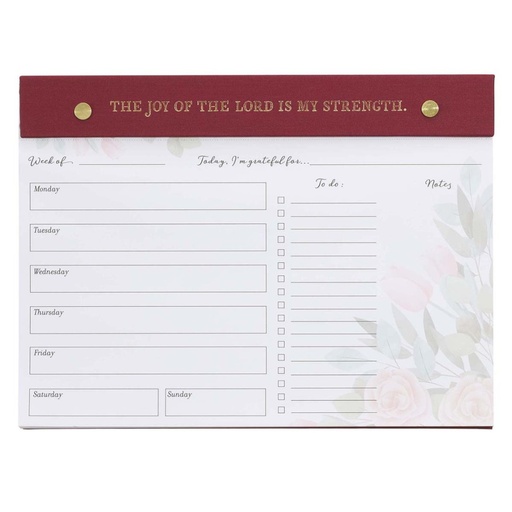 [CALS193] Undated Planner Pad Joy Of The Lord Is My Strength