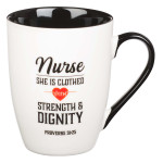 [MUG636] Mug Nurse She Is Clothed Black & White