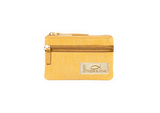 [GECP5913-CM] Coin Pouch Faith Hope & Love Yellow