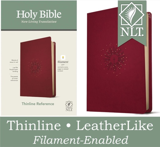 [9781496444837] NLT Thinline Ref Bible Filament Enabled Cranberry I/L