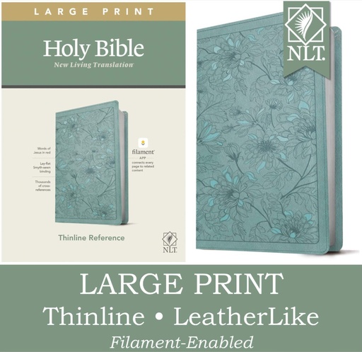 [9781496444912] NLT Large Print Thinline Ref Bible Filament Teal Leatherlike