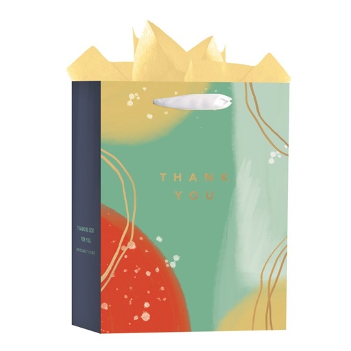 [J4257] Gift Bag Large Thank You Gold Foil