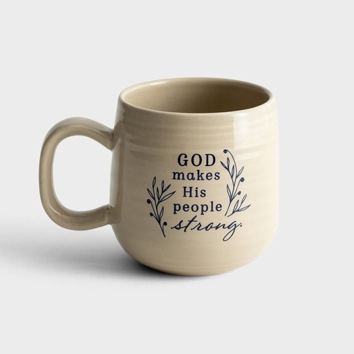 [J3873] Mug Ceramic Strong & Peace Grey Psalm 29:11