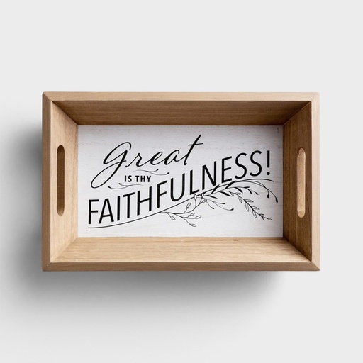 [J2061] Tray Wood Great Is Thy Faithfulness
