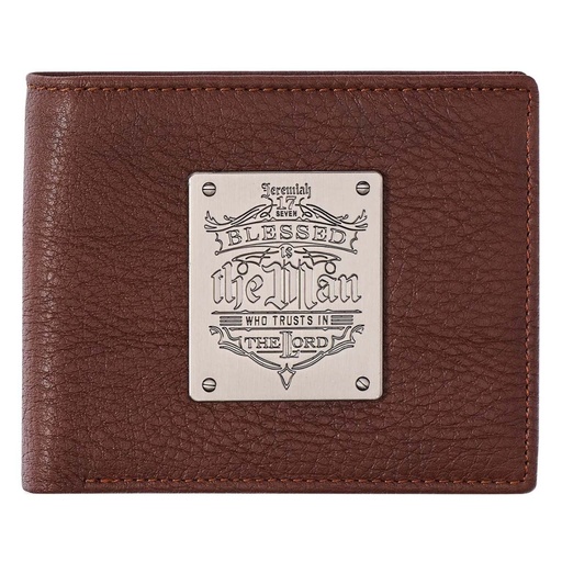 [WT137] Wallet Blessed Metal Badge Genuine Leather