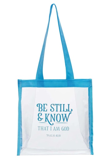 [TOT131] Tote Bag Canvas Be Still & Know Clear/Blue  (OP)?