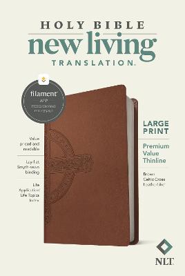 [9781496458087] NLT Bible Large Print Premium Value Thinline Filament Brown