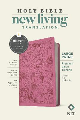 [9781496458209] NLT Bible Large Print Premium Value Thinline Filament Pink