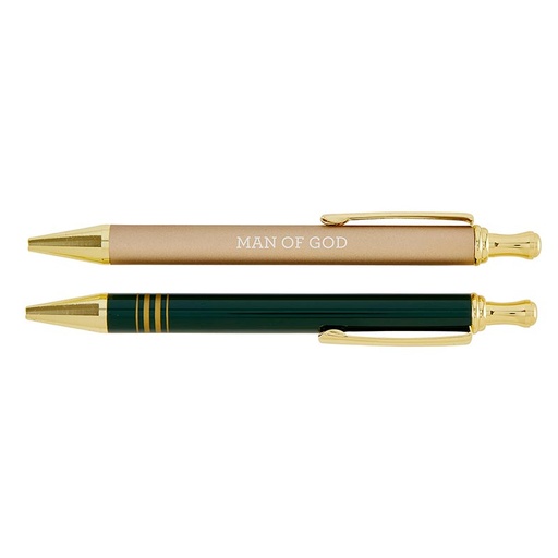 [J1459] Pen Set Man of God 2Pk w/Gift Box