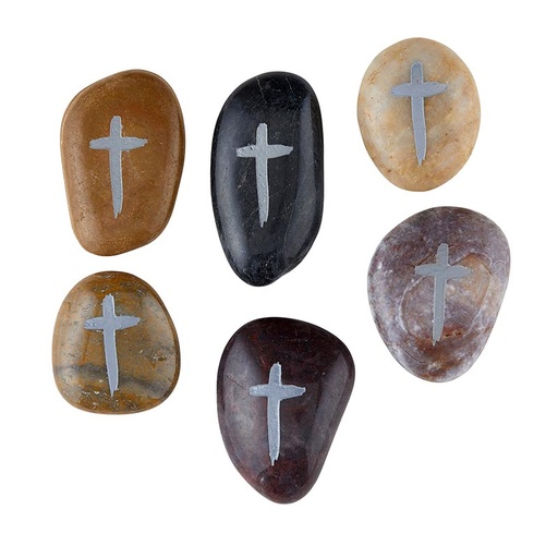 [J0778F] Stone Cross Natural Coloured Assorted