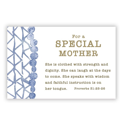 [J1832] PIO For A Special Mother Blue Beads Proverbs31 (25Pk)