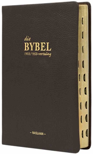 [9780798215749] Afrikaans Bible 1933/53 Brown Genuine Leather