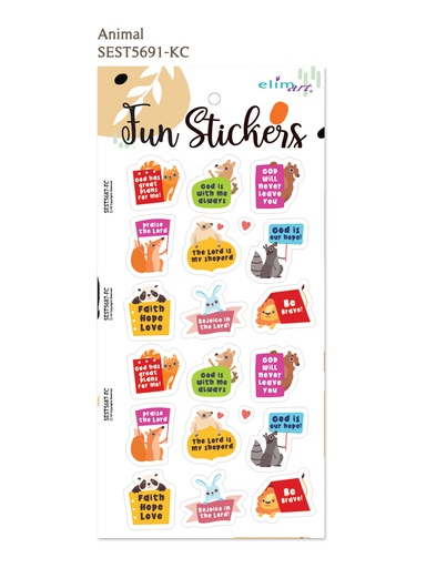 [SEST5691-KC] Fun Stickers Animal God Is With Me Always