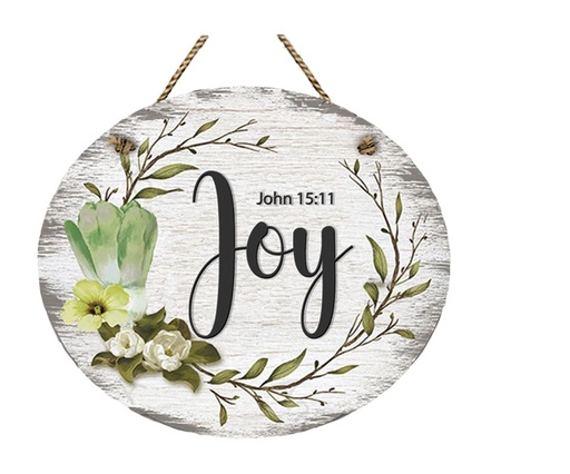 [H-22SSA1603] Wall Décor Joy John 15:11 Circle Hanging
